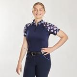 Piper SmartCore Block Print Short Sleeve ¼ Zip Sun Shirt - S - Flamingos - Smartpak