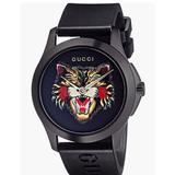Gucci Accessories | Luxury Gucci Tiger Watch 38mm Pristine Condition | Color: Black/Gold/Tan | Size: 38mm
