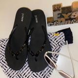 J. Crew Shoes | J. Crew Jeweled Embellished Flip Flops In Black | Color: Black | Size: 7