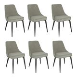 CDecor Home Furnishings Dani Tufted Back Dining Chairs Wood/Upholstered/Fabric in Gray, Size 35.5 H x 22.5 W x 24.5 D in | Wayfair 105821-S6