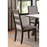 Red Barrel Studio® Ineslta Fabric Ladder Back Parsons Chair in Gray Wood/Upholstered in Brown/Gray, Size 40.0 H x 20.0 W x 25.0 D in | Wayfair