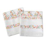 Floral Passion,'Pair of Cotton Dish Towels with Floral Print Made in India'