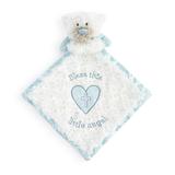 DEMDACO Boys' Lovey Blankets White - Blue Heart Guardian Angel Bear Blanket