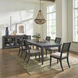 Laurel Foundry Modern Farmhouse® Vernet Extendable Dining Set Wood/Upholstered Chairs in Black/Brown/Gray | Wayfair