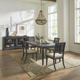 Laurel Foundry Modern Farmhouse® Vernet Extendable Dining Set Wood/Upholstered Chairs in Black/Brown/Gray | Wayfair