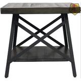 GN109 Hardwood Square Accent Side End Table w/ Storage Shelf For Household Essentials & Reliable Metal Legs, Antique Gray Wood/Metal | Wayfair