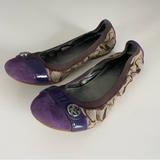 Coach Shoes | Coach Classic Logo Womens Ballet Flats | Color: Purple/Tan | Size: 6.5