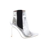 RAYE Ankle Boots: Chelsea Boots Stilleto Party Silver Solid Shoes - Women's Size 7 1/2 - Pointed Toe