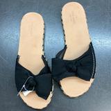 Kate Spade Shoes | Kate Spade Espadrille Canvas Bow Slide Sandals | Color: Black/Tan | Size: 10