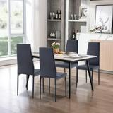 Sesslife Dining Chairs Set of 4 Black Dining Room PU Chairs Dining Side Chairs for Home Kitchen Living Room