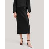 LILYSILK Pure Silk Poppy Skirt Side Split Minimalist Aesthetic Black