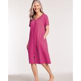 Women's Plus Zip Front Embroidered Robe, Raspberry Rose 2XL