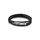 Bamboo Motif Leather Wrap Bracelet