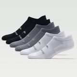 Brooks Run-In No Show Sock 6 Pack Socks Asphalt/White/Black