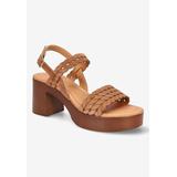 Extra Wide Width Women's Jud-Italy Sandals by Bella Vita in Tan Suede Leather (Size 11 WW)
