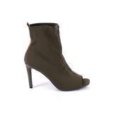 Forever 21 Ankle Boots: Green Solid Shoes - Women's Size 7 1/2 - Peep Toe