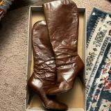Nine West Shoes | Brown Leather Knee-High, High Heel Boots Nine West Sz 9 | Color: Brown | Size: 9