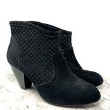 Jessica Simpson Shoes | Jessica Simpson Orsona Perforated Slip On Black Suede Bootie 6 Bohemian Western | Color: Black | Size: 6