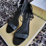 Michael Kors Shoes | Michael Kors Simone Mid Sandal In Blackglitter | Color: Black | Size: 7