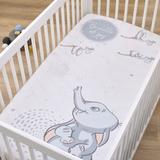 Disney Dumbo Sweet Little Fitted Crib Sheet Polyester in Blue/White, Size 28.0 W x 8.0 D in | Wayfair 733403ER