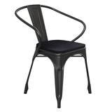 Flash Furniture CH-31270-BK-PL1B-GG Stacking Armchair w/ Vertical Slat Back & Wood Seat - Steel, Black, Steel , Black