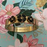 Kate Spade Jewelry | Authentic Kate Spade Floral Enamel Bangle | Color: Black/Gold | Size: Os