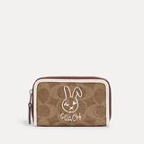 Bunny Graphic Signature Coated Canvas And Leather Wallet