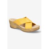 Extra Wide Width Women's Ragan Sandals by Easy Street in Yellow (Size 7 1/2 WW)