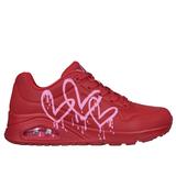 Skechers Women's x JGoldcrown: Uno - Dripping In Love Sneaker | Size 5.0 | Red/Pink | Synthetic/Textile