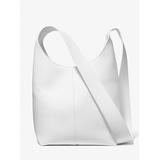 Michael Kors Dede Medium Leather Hobo Bag White One Size