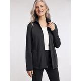 Women's 4 Pocket Essential Knit Travel Jacket, Black S Misses
