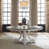 Liberty Furniture Magnolia Manor Pedestal Dining Table Wood in Brown/White, Size 30.0 H x 72.0 W x 72.0 D in | Wayfair 244-DR-ROS