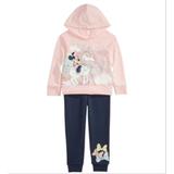 Disney Matching Sets | Disney Little Girl's 2 Pc Hoodie Shirt & Jogger Pants Set Pink Size 6x | Color: Pink | Size: 6g