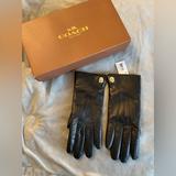 Coach Accessories | Nwt Coach Leather Black Driving Gloves Size 6 12 Box Sheep Leather Cashmere | Color: Black | Size: 6 12