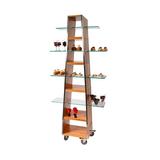Eastern Tabletop 1805 Multi-Level Mobile Buffet Display Tower - 17 1/2"L x 17 1/2"W x 76"H, Bamboo, Brown