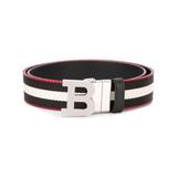 Striped Logo-buckle Belt