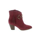FRYE Ankle Boots: Red Print Shoes - Women's Size 6 1/2 - Closed Toe
