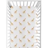 Sweet Jojo Designs Giraffe Fitted Crib Sheet Polyester, Size 28.0 W x 52.0 D in | Wayfair CribSheet-Jungle-GIRAFFE