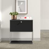 Wade Logan® Arli 30.5" Wide 1 - Shelf Storage Cabinet, Stainless Steel in Black, Size 29.0 H x 30.5 W x 14.76 D in | Wayfair