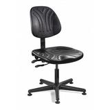 BEVCO 7001D Polyurethane Desk Chair, 15" to 20", No Arms, Black