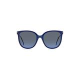 Carolina Herrera 55mm Rectangular Sunglasses in Blue /Grey Shaded Blue at Nordstrom