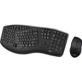 Adesso Wkb-1600cb Slim Multimedia 2.4 GHz Wireless Ergonomic Desktop Keyboard with Low Profile Chiclet Black - All