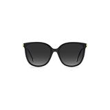 Carolina Herrera 55mm Rectangular Sunglasses in Black /Grey Shaded at Nordstrom
