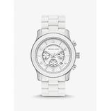 Michael Kors Oversized Runway White-Tone Watch White One Size