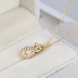 Kate Spade Jewelry | Kate Spade Pineapple Necklace | Pave Encrusted Crystals | Gold Drop Necklace | Color: Gold/White | Size: 17 + 3 Extender