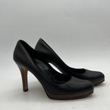 Gucci Shoes | Gucci Black Leather Platform Heels Pumps Shoes Size 9 B Woman | Color: Black | Size: 9