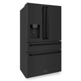 ZLINE 36" 21.6 cu. ft Freestanding French Door Refrigerator w/ Water & Ice Dispenser in Fingerprint, Stainless Steel in Black | Wayfair RFM-W-36-BS