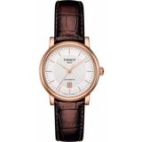 Tissot Carson Automatic Silver Dial Brown Leather Strap Women's Watch T122.207.36.031.00 T122.207.36.031.00