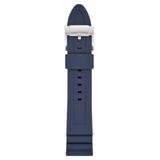 Fossil S221302 Blue Silicone Strap | 22mm | Silver-Tone Watch