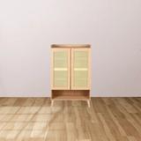 Corrigan Studio® Free Standing Storage Cabinet Console Sideboard Table Living Room Entryway Kitchen Organizer Solid Wood in Brown | Wayfair